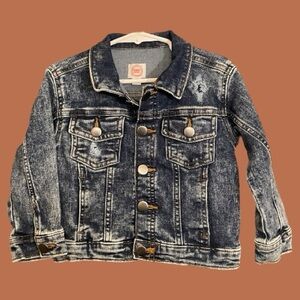 Wonder Nation Boys Blue Midwash Distressed Jean Jacket Size 2T